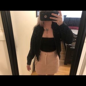 black zip up jacket from Q